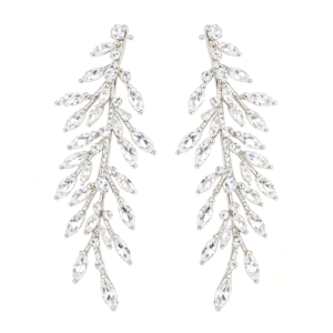 Silver Leaf Branch Dangle Earrings