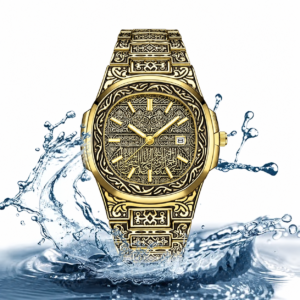 Gold-Tone Patterned Watch with Metal Bracelet — view 2