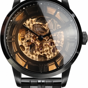 Black and Gold Openwork Watch — view 2