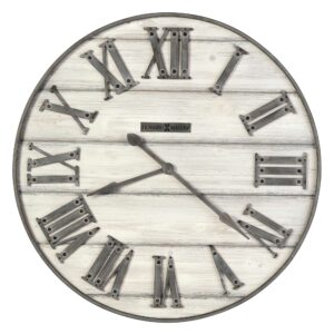 Aged Wood Roman-Numeral Wall Clock — view 1
