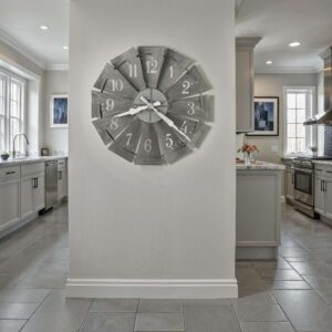 Rustic Windmill Wall Clock — view 1